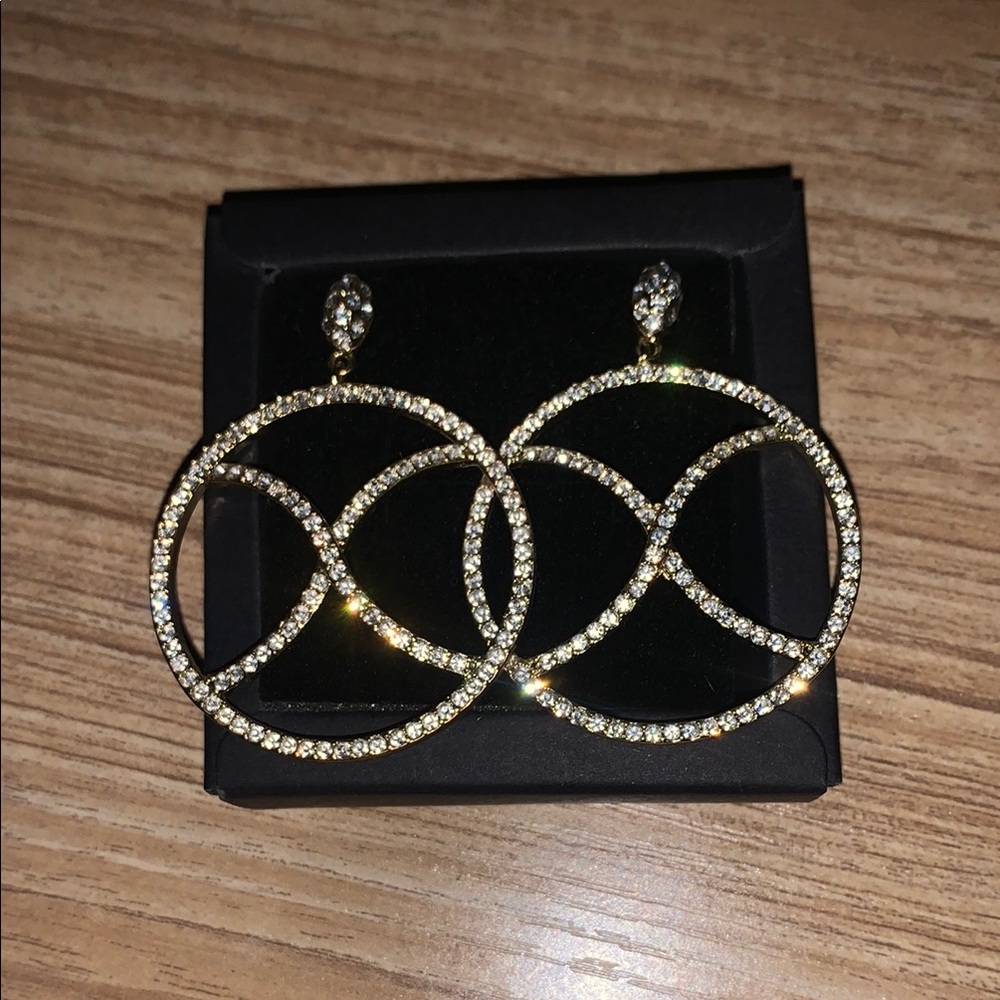 Gold Crystal Drop Earrings